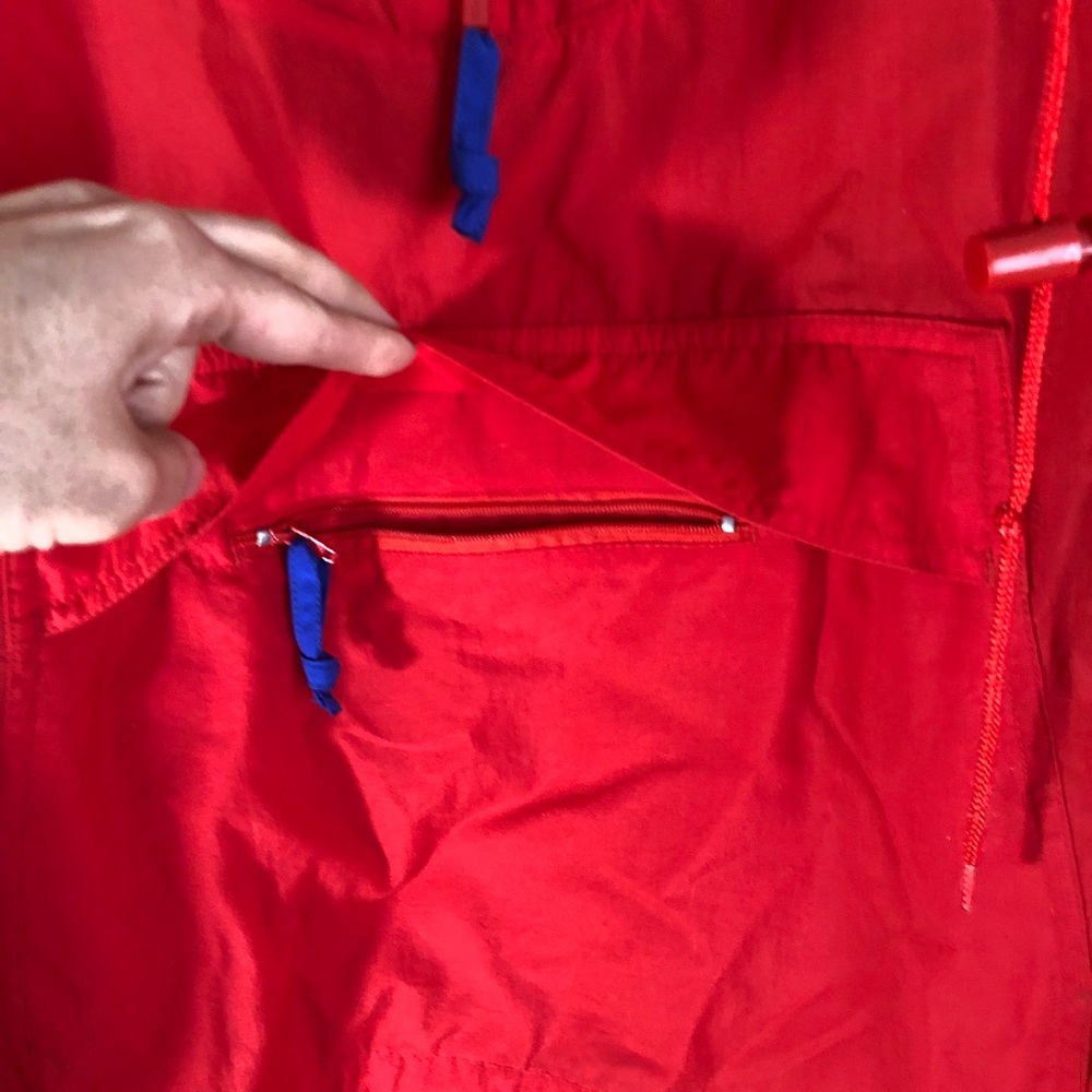 Eddie Bauer Red Pullover Rain Jacket - image 3